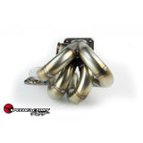 SpeedFactory Stainless Steel Turbo Manifold Top Mount Style H Series T4 Flange w 44-46mm V-Band WG SF-04-044