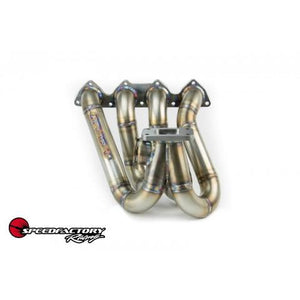 SpeedFactory Stainless Steel Turbo Manifold Top Mount Style H Series T4 Flange w 44-46mm V-Band WG SF-04-044