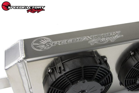 SpeedFactory Aluminum Tucked Radiator w/Dual Fan Shroud for K Series 32MM SF-06-034