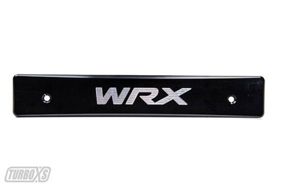 Turbo XS Billet Alum Lic Plate Delete Blk Mach WRX Logo for 15-17 Subaru WRX/Sti